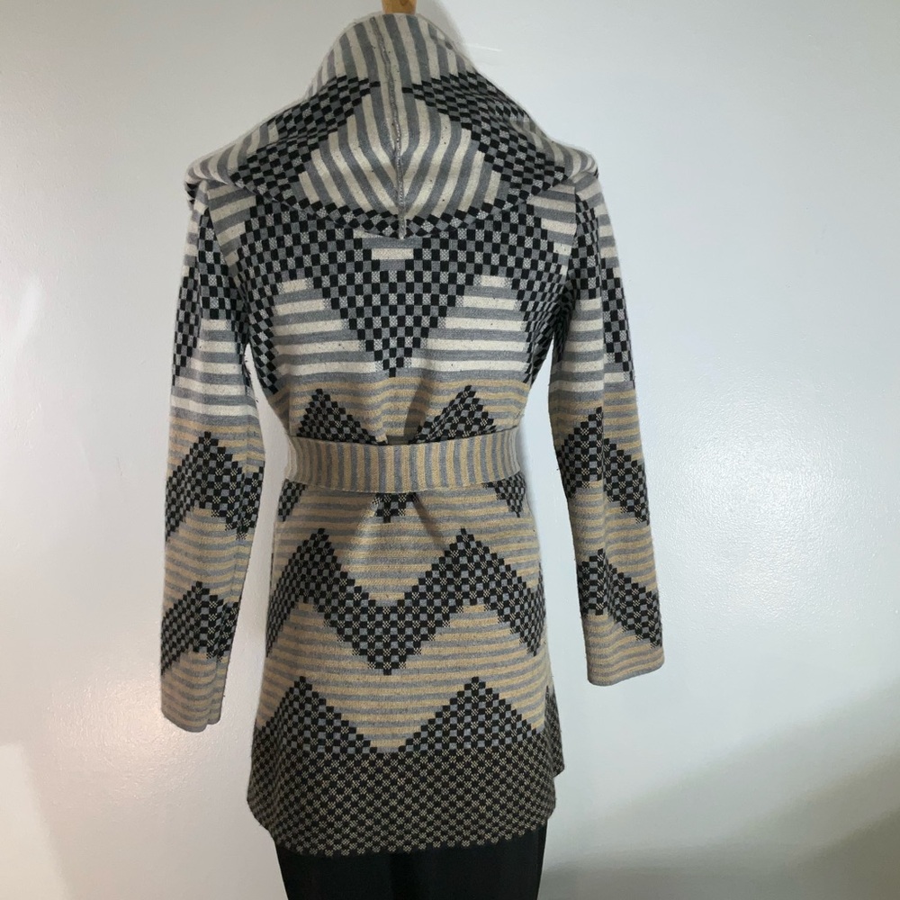 Anthropologie Field Flower Black and Gray Cape Jacket - Picture 3 of 9
